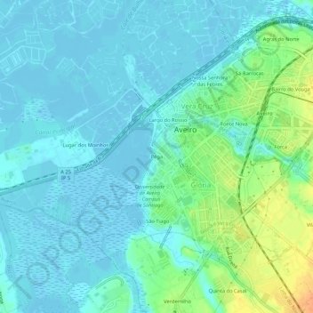 Carte topographique Pêga, altitude, relief