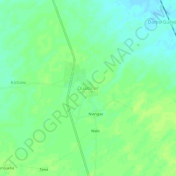 Carte topographique Ouadiour, altitude, relief
