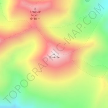 Carte topographique Shukule, altitude, relief