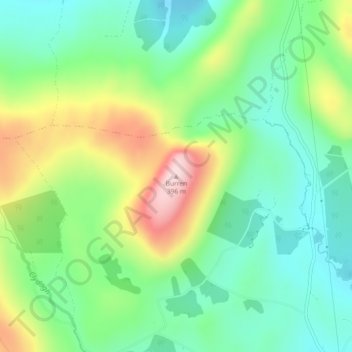 Carte topographique Burren, altitude, relief