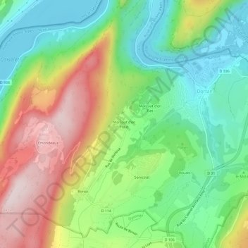 Carte topographique Maissiat d'en Haut, altitude, relief