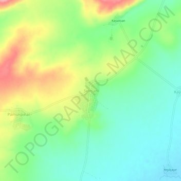 Carte topographique Selman, altitude, relief