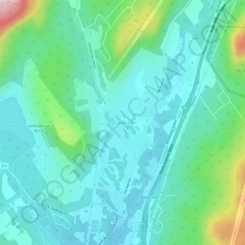 Carte topographique Stoneham, altitude, relief