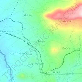 Carte topographique Munara, altitude, relief
