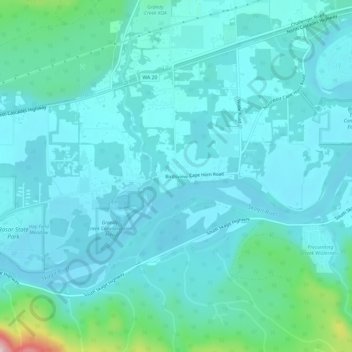 Carte topographique Birdsview, altitude, relief