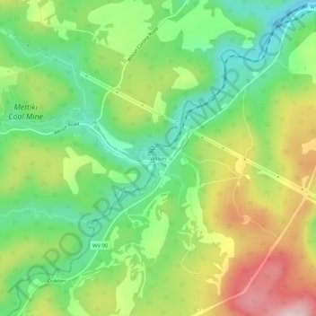 Carte topographique Wilson, altitude, relief