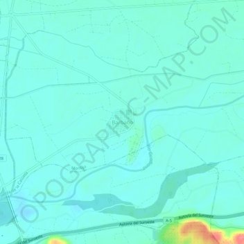 Carte topographique Barbaño, altitude, relief