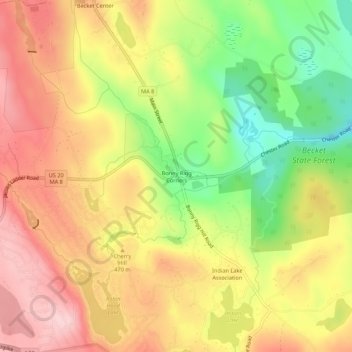 Carte topographique Bonny Rigg Corners, altitude, relief