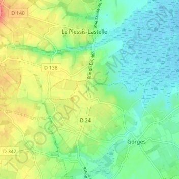 Carte topographique La Villette, altitude, relief