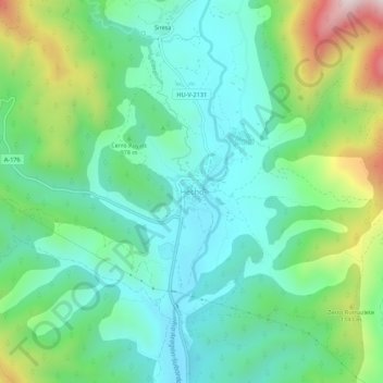Carte topographique Hecho, altitude, relief