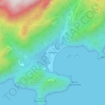 Carte topographique Dois Rios, altitude, relief