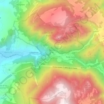 Carte topographique Pale, altitude, relief