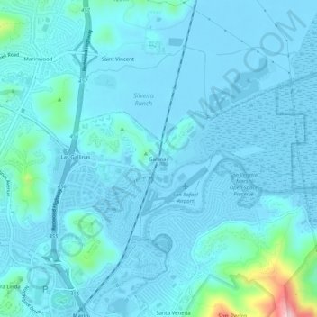 Carte topographique Gallinas, altitude, relief