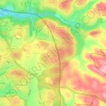 Carte topographique Kfar Ruth, altitude, relief