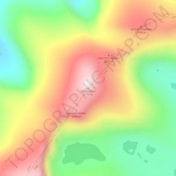 Carte topographique Stornubben, altitude, relief