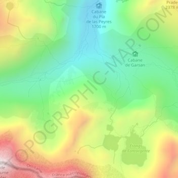 Carte topographique Pinet, altitude, relief
