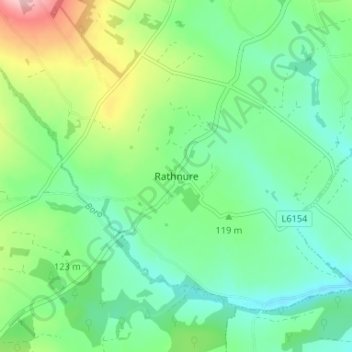 Carte topographique Rathnure, altitude, relief