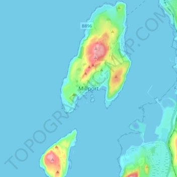 Carte topographique Millport, altitude, relief