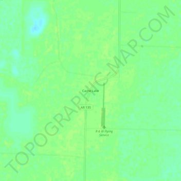 Carte topographique Cache Lake, altitude, relief