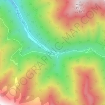Carte topographique Sandon, altitude, relief