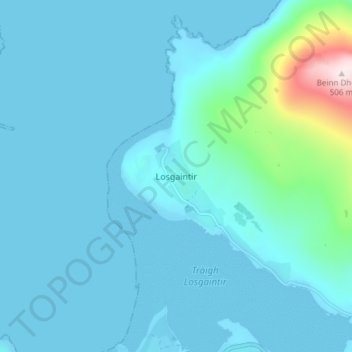 Carte topographique Luskentyre, altitude, relief