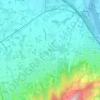Carte topographique Chalay, altitude, relief