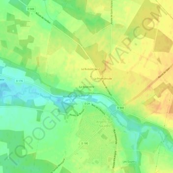 Carte topographique La Bouinière, altitude, relief