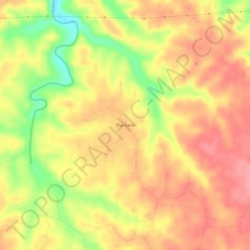 Carte topographique The Farm, altitude, relief