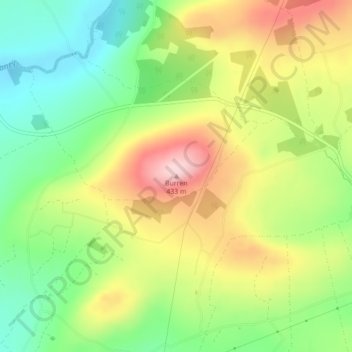 Carte topographique Burren, altitude, relief