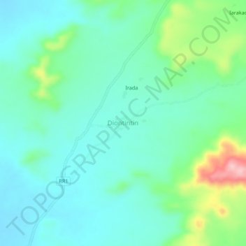 Carte topographique Diontintin, altitude, relief