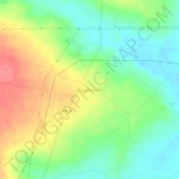 Carte topographique Kpanroun, altitude, relief