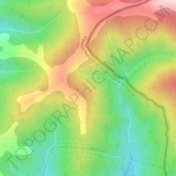Carte topographique Dos Hombres, altitude, relief