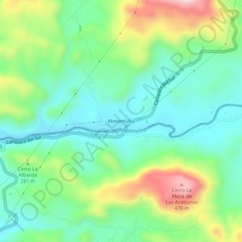 Carte topographique Moramulca, altitude, relief