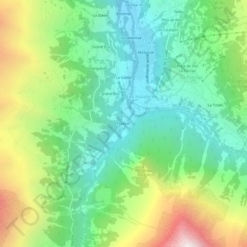 Carte topographique Pralovin, altitude, relief