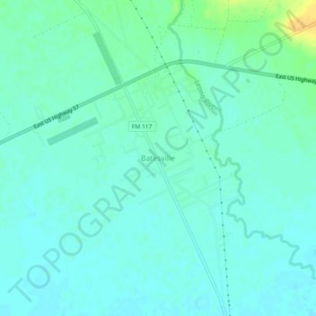 Carte topographique Batesville, altitude, relief