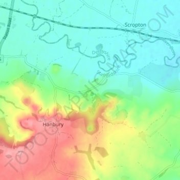 Carte topographique Fauld, altitude, relief