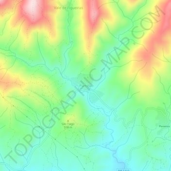 Carte topographique Partida, altitude, relief