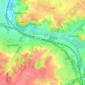 Carte topographique Hegge, altitude, relief