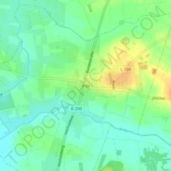Carte topographique Viöl, altitude, relief