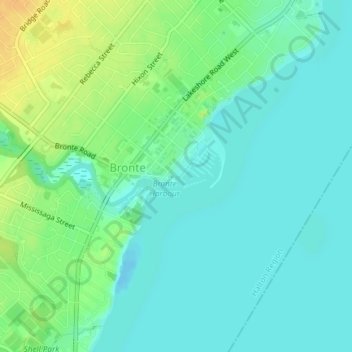 Carte topographique William (Bill) Hill Promenade, altitude, relief