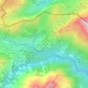 Carte topographique Lechleiten, altitude, relief