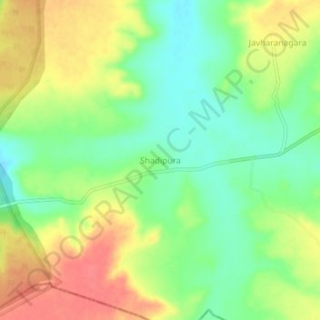 Carte topographique Shadipura, altitude, relief