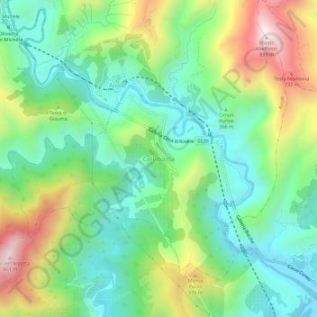 Carte topographique Collabassa, altitude, relief