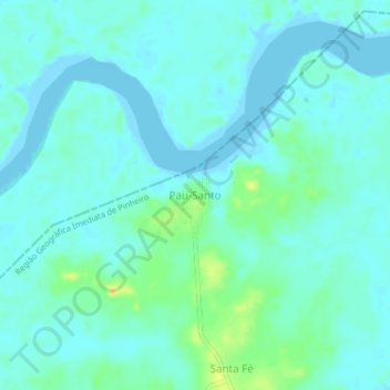 Carte topographique Pau-Santo, altitude, relief