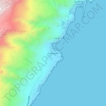 Carte topographique Timijiraque, altitude, relief