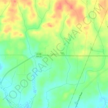 Carte topographique Salem, altitude, relief