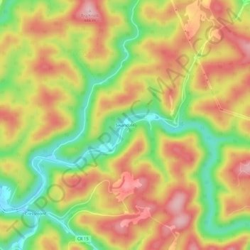 Carte topographique Swandale, altitude, relief