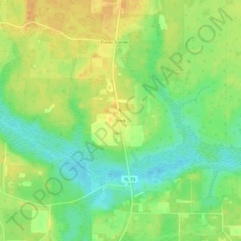 Carte topographique Frink, altitude, relief