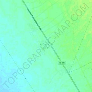 Carte topographique Portada de Belén, altitude, relief