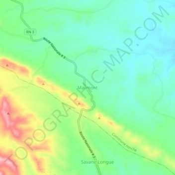 Carte topographique Marmont, altitude, relief